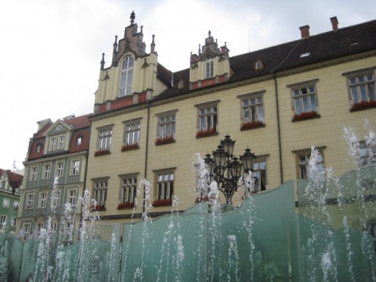 Water feature in the Rynek (market square), Wroclaw