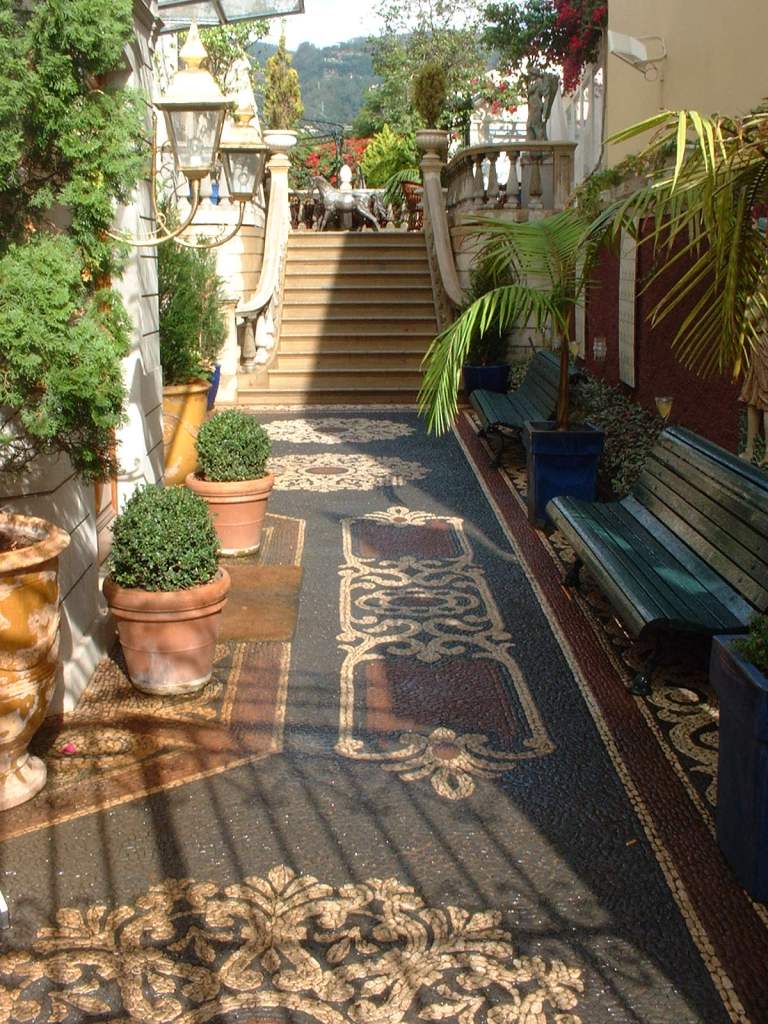 Ornate tiled paths are everywhere