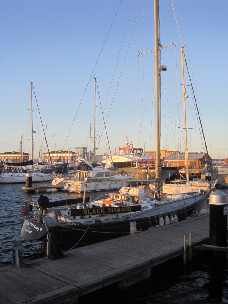 Just made it round the marina as the sun started to set