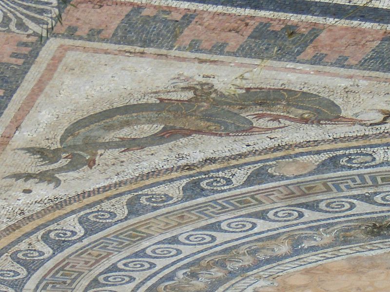 Mosaic floor in the House of the Dolphins- source Wikipedia