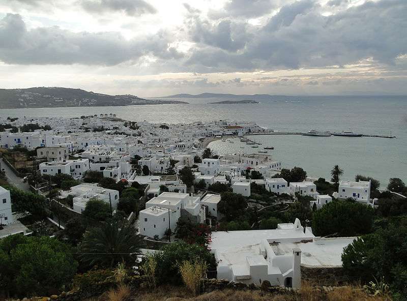 Looking down on Mykonos- courtesy of Wikipedia