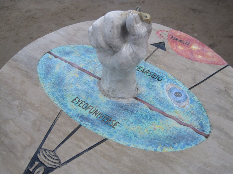 The sculpture at the summit- proof we made it!