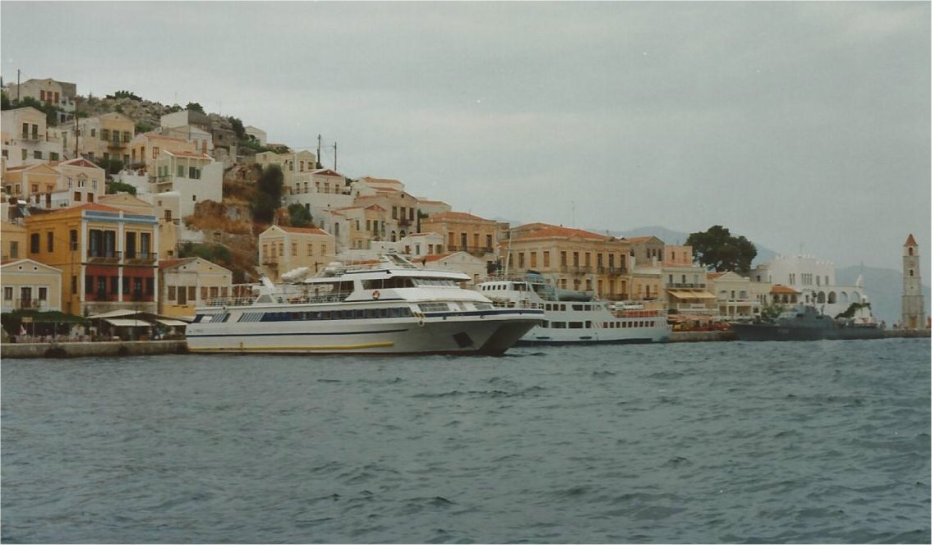 The ferry landing on Symi