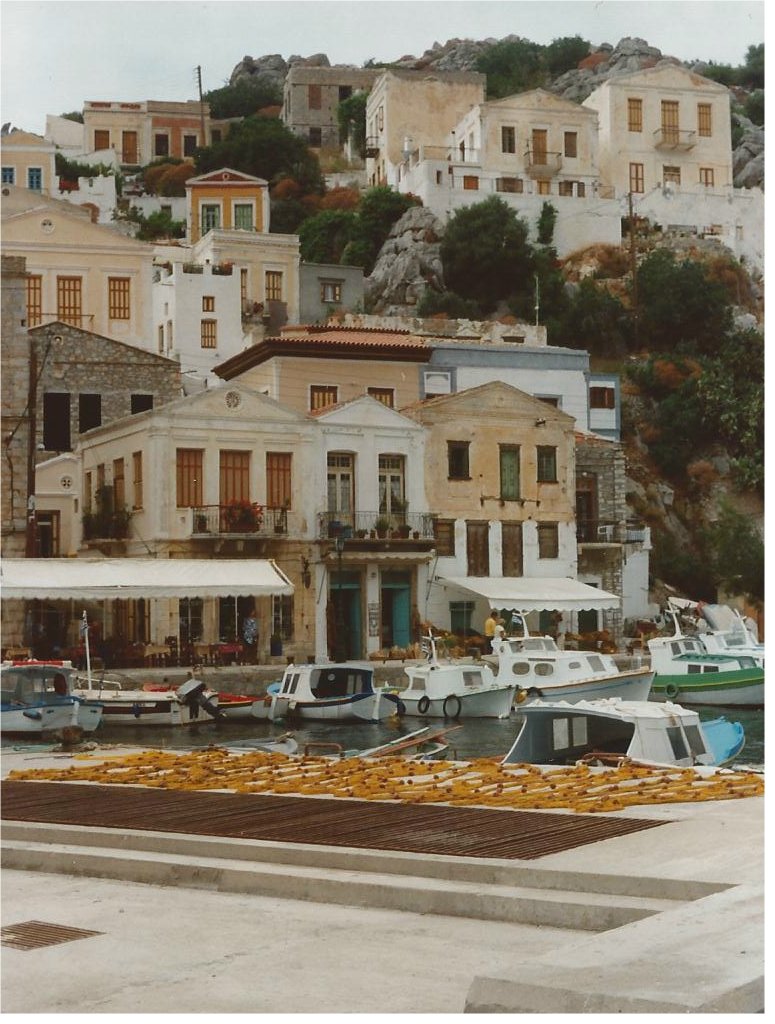 The pastel harbour of Symi