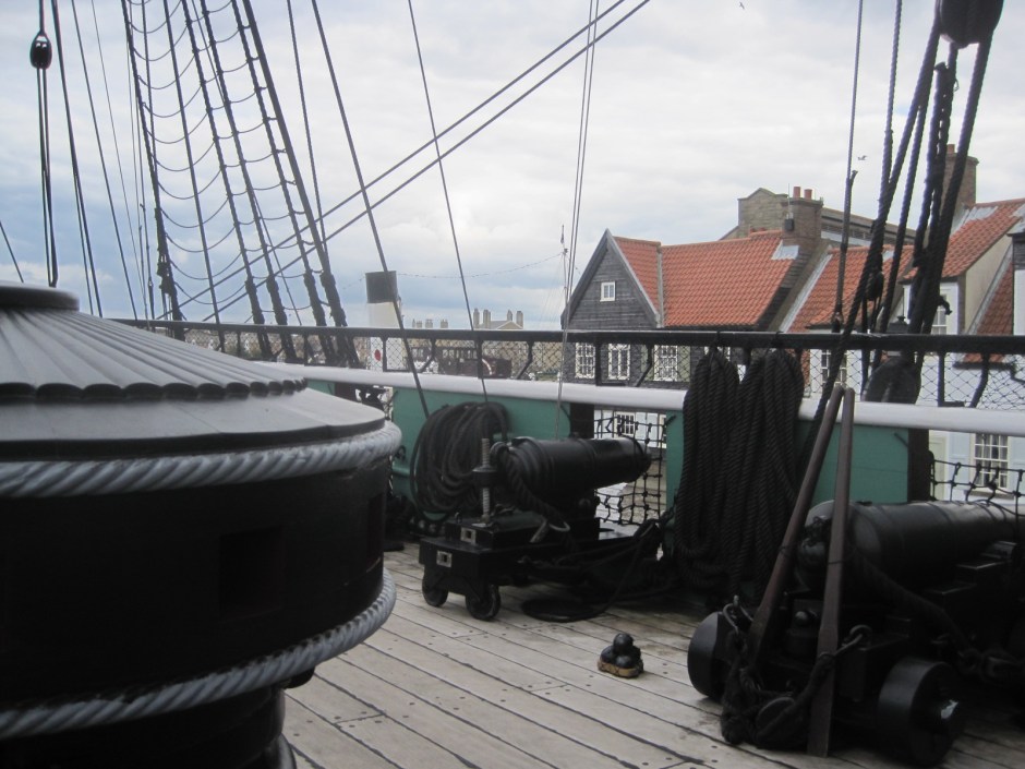 Up on deck, the cannon looked primed for action