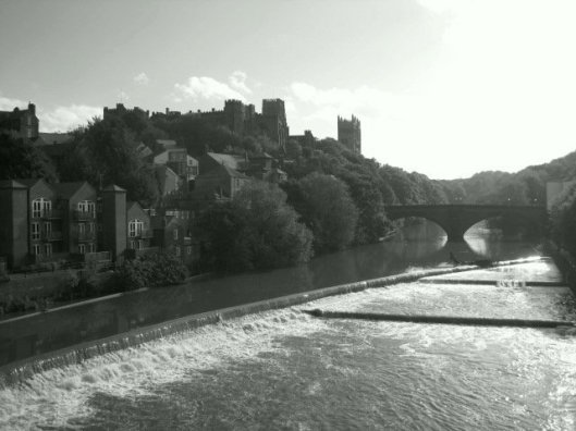 Milburngate Bridge with castle and cathedral above.