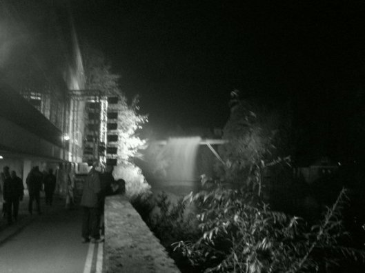 Trying to find the best vantage point to take the shot.