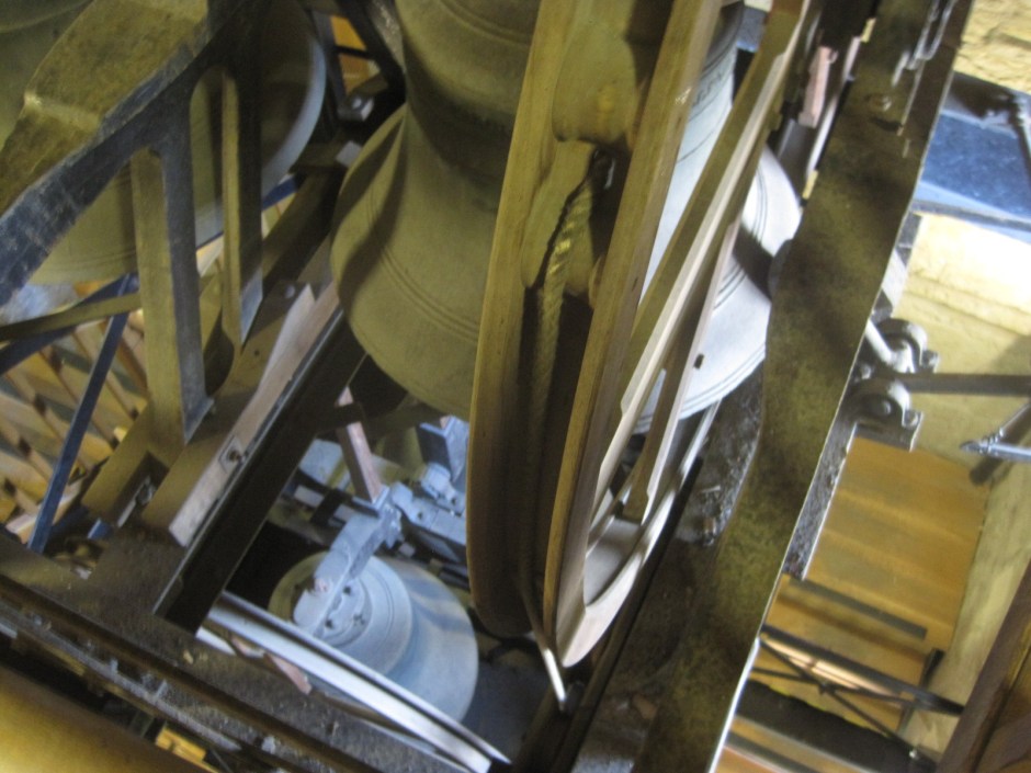 Looking down on the bells and hoping they won't chime just yet.