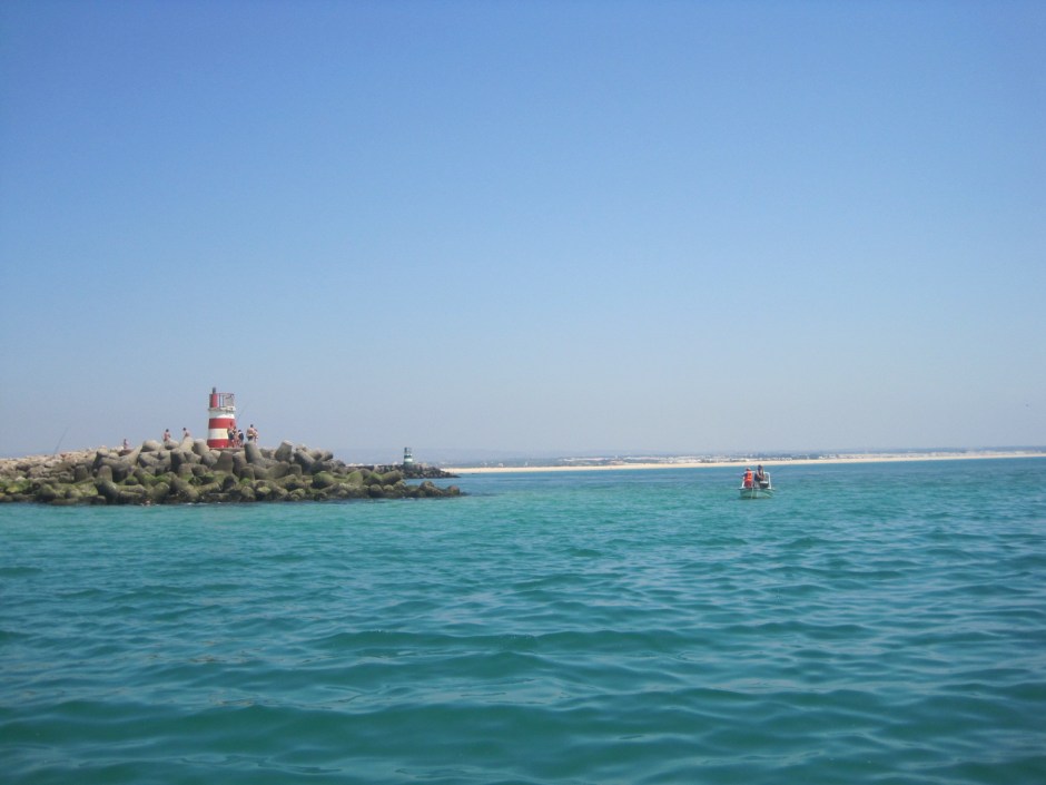 Then back to shore, past the twin lighthouses