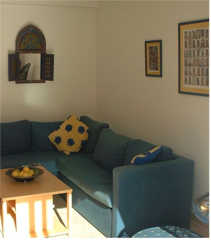 You can barely just see two of the framed posters here