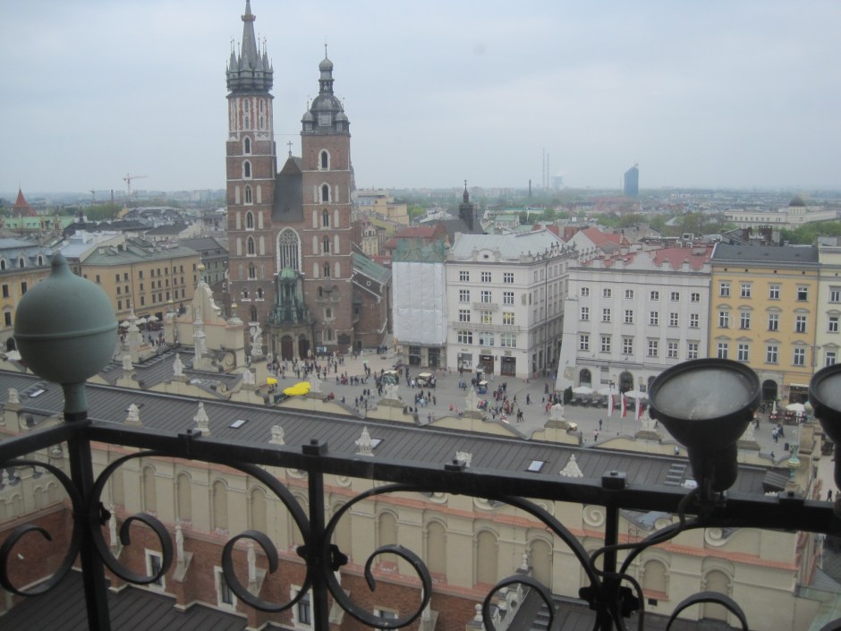Mariacki Church seen from the tower of Ratusz, the town hall.