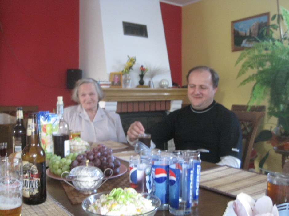 A slightly blurred photo of Lodzia and Bolek at Jadwiga's home
