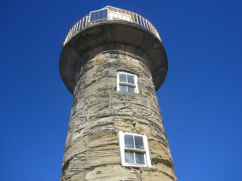 The bluest of skies accentuate the lighthouse.
