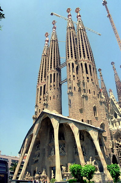 The iconic Sagrada Familia- with grateful thanks to Wikipedai