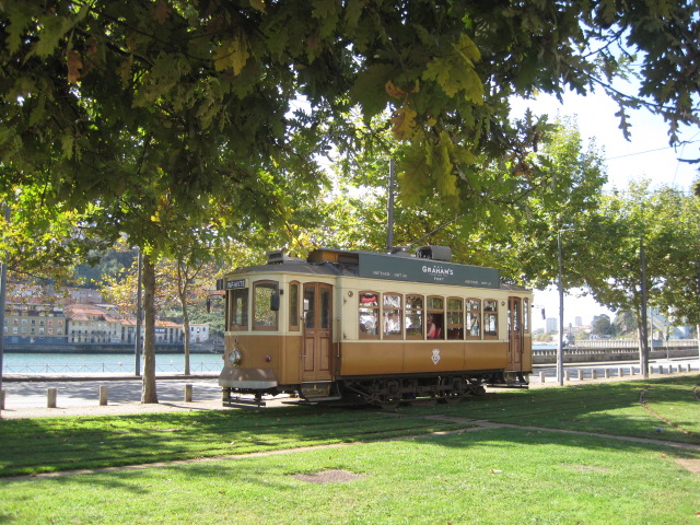 The tram trundles past Foz do Douro