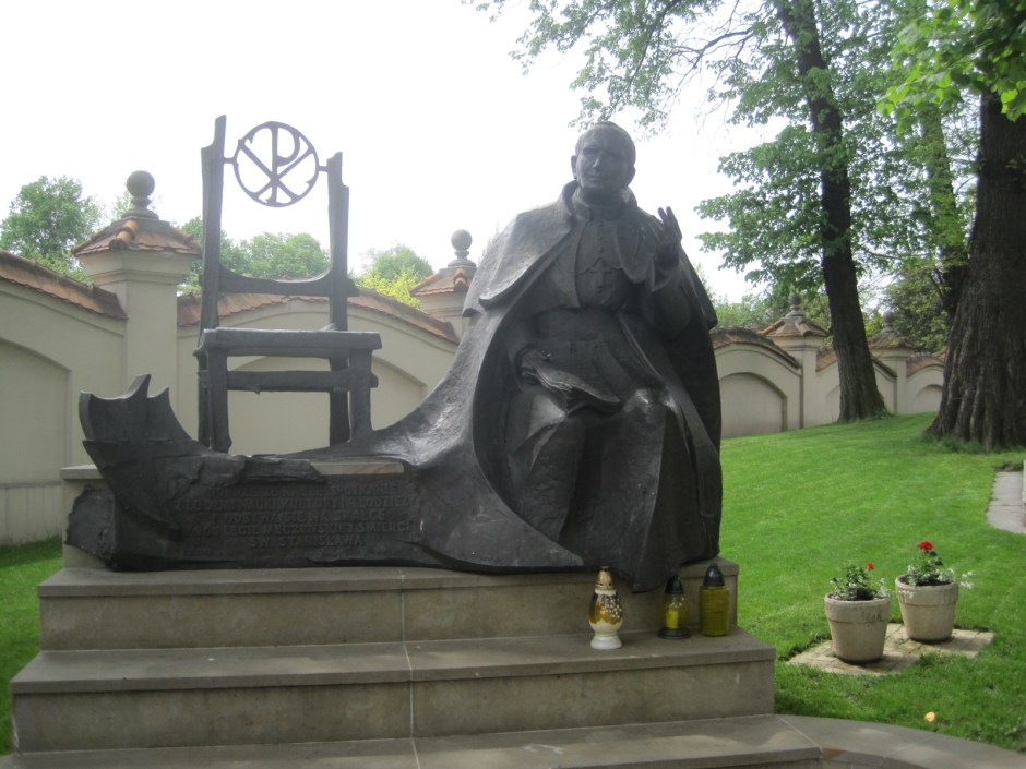 Statue of John Paul II in the grounds of na Skalce