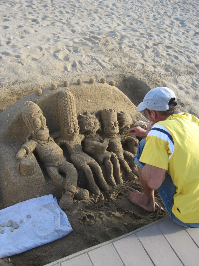 And looking over his shoulder at the beach.