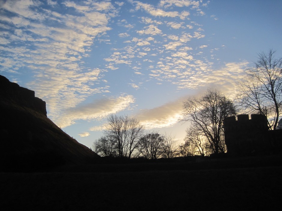 Then up at the setting sun