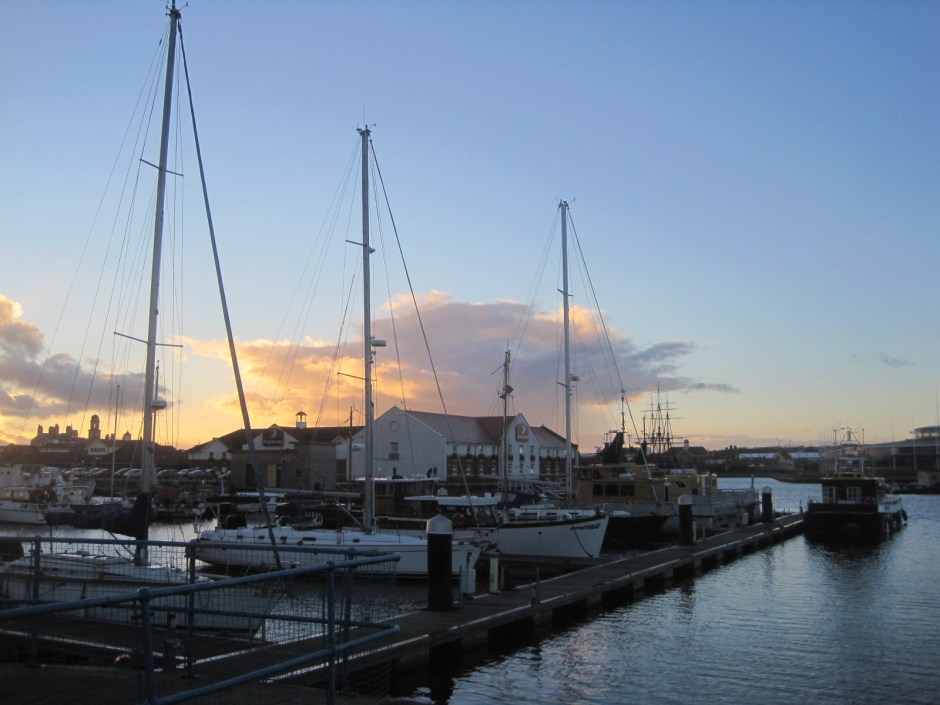 The boats are peaceful at their moorings