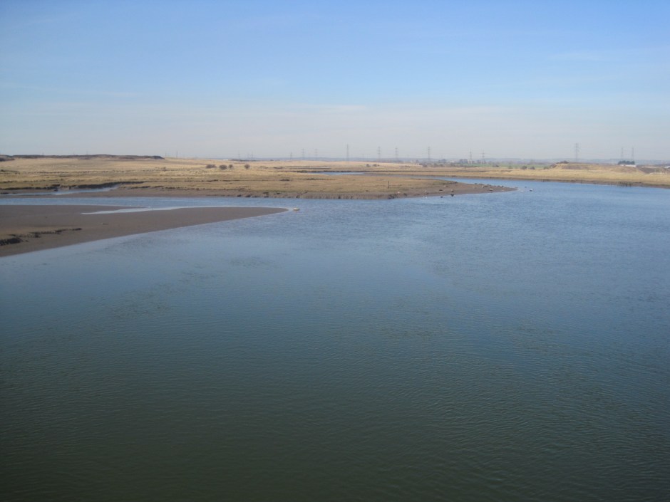 Which spreads out, inland