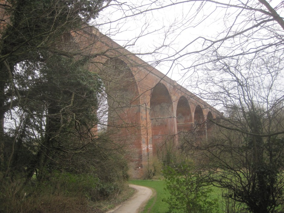 Leaving the Dene from beneath the viaduct