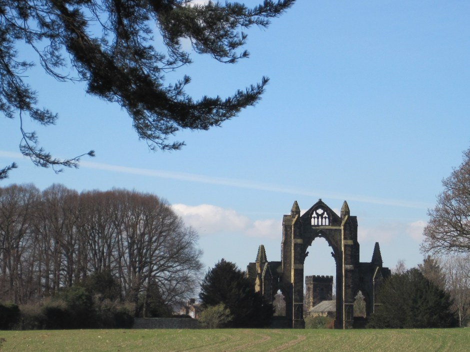 And there's the priory, across a field