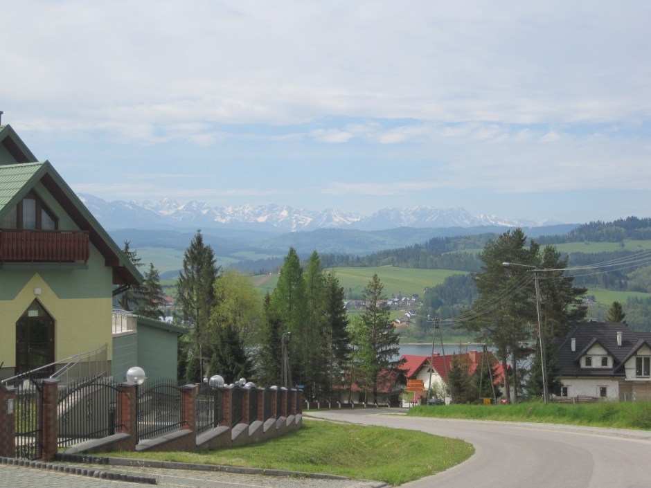 The snow capped Tatry Mountains, seen from Lake Czorsztyn