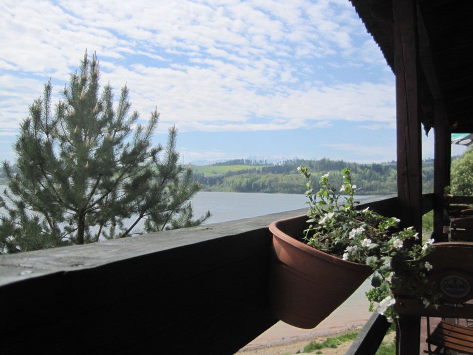 Looking across the lake, you can still see the tips