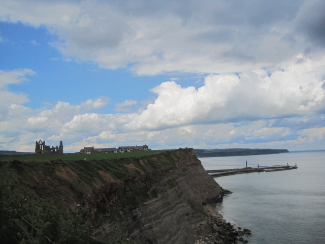 And out on the cliff top, look back at Whitby Abbey