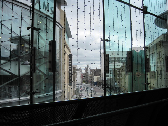 We rode up the escalator for a look out