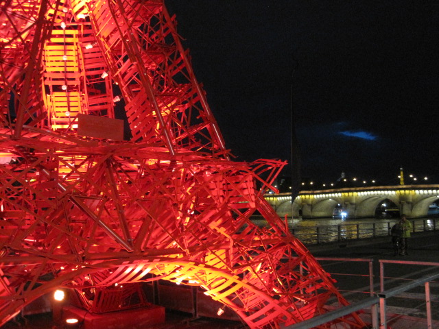 If you look closely you can see it's made up of chairs