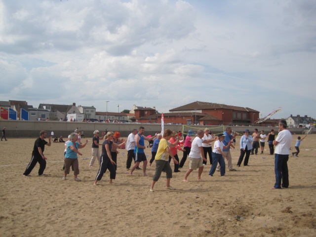 Meanwhile my t'ai chi group 'worked the beach'