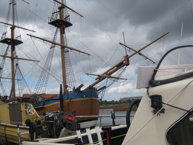 HMS Bark Endeavour has the company of some smaller craft