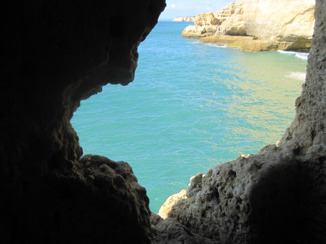 Especially from inside the caves
