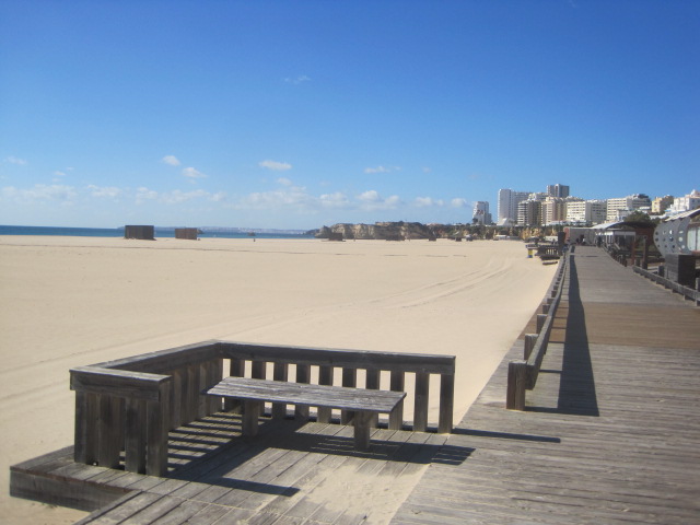 Winter in the Algarve- the deserted beach at Praia da Rocha