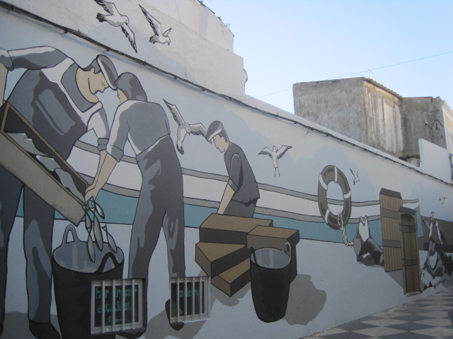 Fishermen, of course, plying their trade