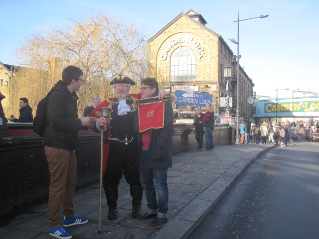 The Town Crier seemed perfectly happy to chat