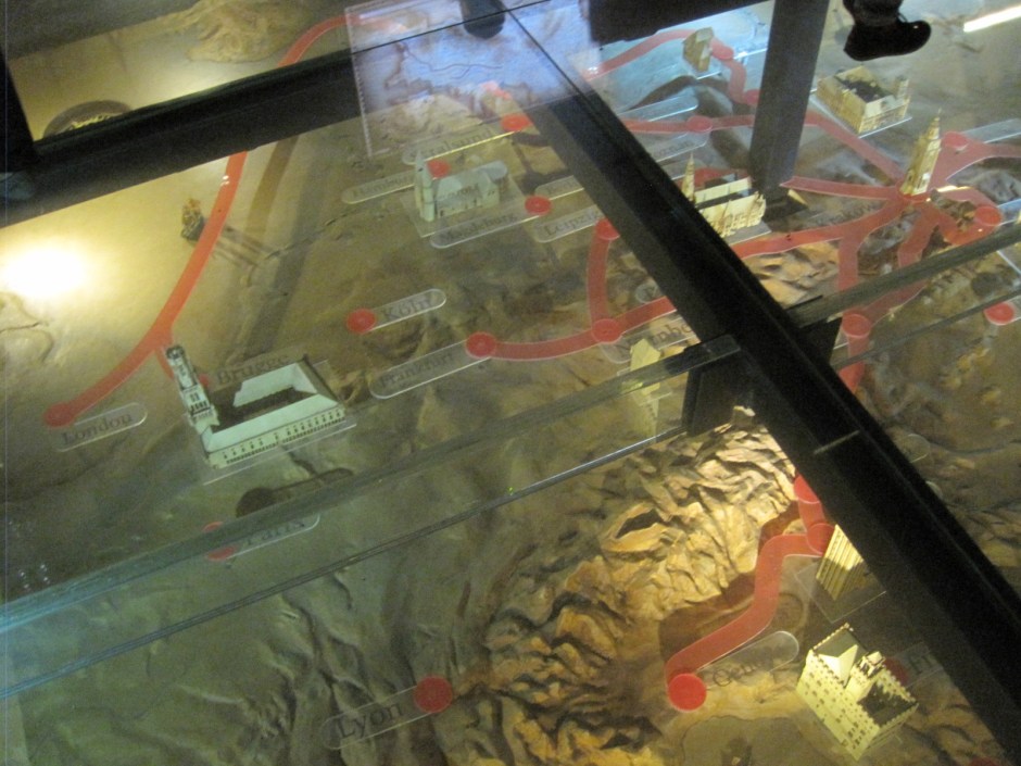 Just inside the entrance you look down at a miniature world