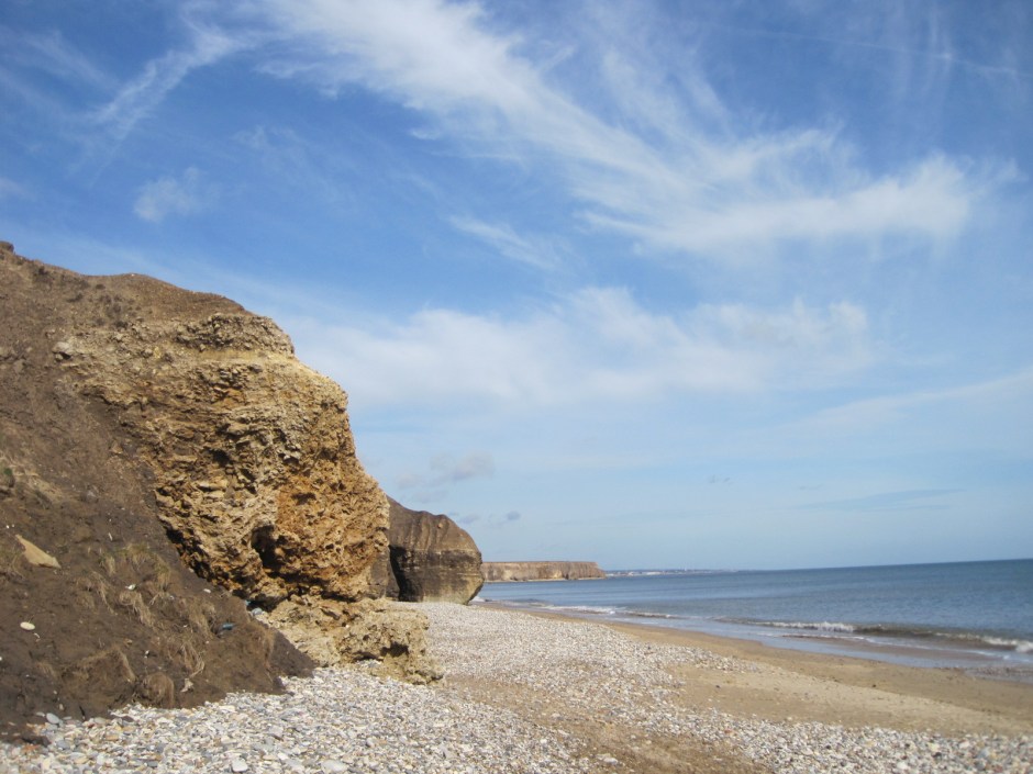 The cliff formations fascinate