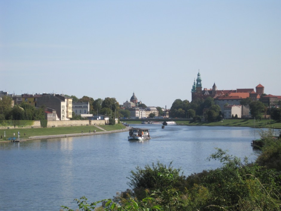 The river bank with Debnicki Bridge and Wawel in the background