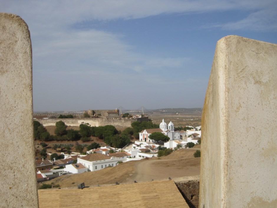 The bridge to Spain is just visible